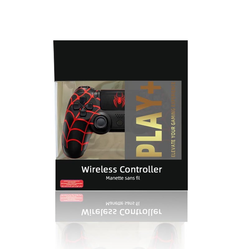 PLAY + Controller Compatible with PS-4/Slim/Pro SPDM/Black/RED with Double Vibration/6-Axis Motion Sensor/Audio Function. (P5 ED) - Image 1